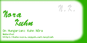 nora kuhn business card