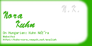 nora kuhn business card